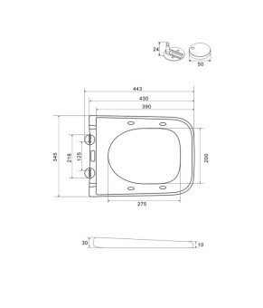 Сиденье-крышка для унитаза Mixxus Premium SEAT COVER QUADRO-2005 430х345х30мм дюропласт (MP6688)