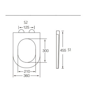 Сиденье-крышка для унитаза Mixxus BEVEL-2006 460х360х40mm, с микролифтом (MI6733)