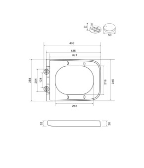 Сиденье-крышка для унитаза Mixxus Premium Quadro-2004 Gray 425х358х32мм дюропласт (MP6686)