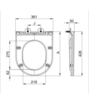 Сиденье-крышка для унитаза Mixxus Premium SEAT COVER ELLIPSE-WAVE-2001 с микролифтом 428х361х50mm (MP6610)