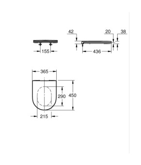 Сиденье для унитаза Grohe Euro Ceramic Slim Duroplast Soft-close/Quick relase Белый (102500SH00)