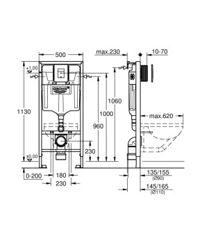 Инсталляционный комплект 5 в 1 Grohe Rapid (39449000)