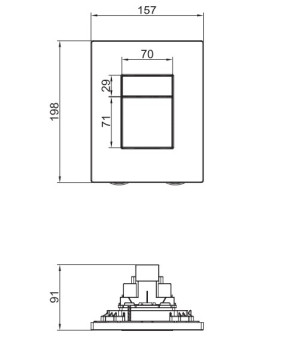 Инсталляция для подвесного унитаза Koer KT-0504-01 500x126x1150mm с панелью смыва KT-0607-01 Хром (KR5348)