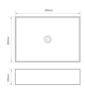 Раковина накладная Mixxus Premium QUADRO-0104 500х350х120мм (MP6515)