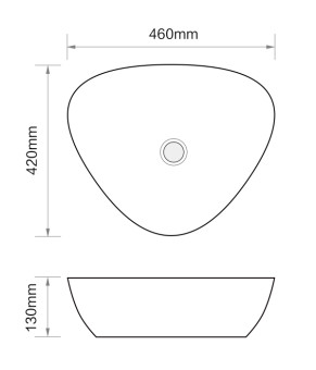 Раковина накладная MIXXUS PREMIUM WAVE-0104 MARBLE 460х420х130mm (MP6534)