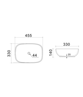 Раковина накладная Mixxus Premium DIVERSE-0116 GRAY 455x330x135mm (MP6651)