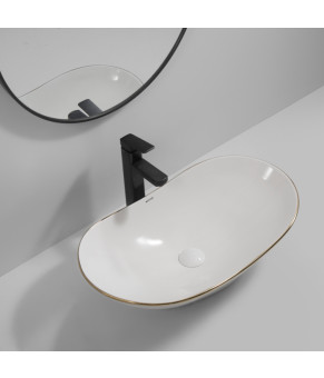 Раковина накладная MIXXUS PREMIUM WAVE-0105 EDGE GOLD 620х360х160mm (MP6557)