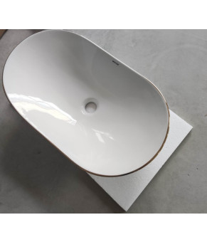 Раковина накладная MIXXUS PREMIUM WAVE-0105 EDGE GOLD 620х360х160mm (MP6557)