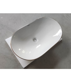Раковина накладная MIXXUS PREMIUM WAVE-0105 EDGE GOLD 620х360х160mm (MP6557)