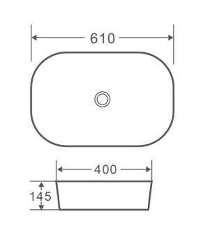 Умывальник накладной Mixxus Premium Diverse-0102 610x400x145мм (MP6486)
