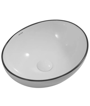 Раковина накладная MIXXUS PREMIUM ELLIPSE-0108 EDGE BLACK 400х330х145mm (MP6527)