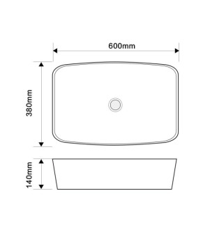 Накладная раковина Mixxus Premium DIVERSE-0111 600х380х140мм (MP6561)