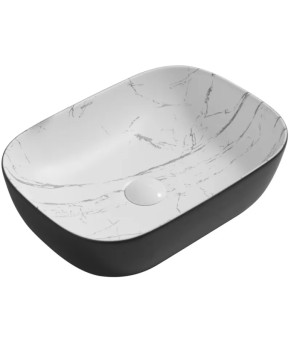 Раковина накладная MIXXUS PREMIUM DIVERSE-0112 MARBLE-BLACK 455х325х135mm (MP6541)