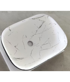 Раковина накладная MIXXUS PREMIUM DIVERSE-0112 MARBLE-BLACK 455х325х135mm (MP6541)