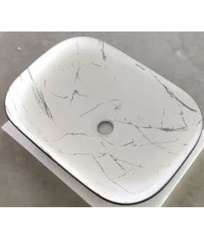 Раковина накладная MIXXUS PREMIUM DIVERSE-0112 MARBLE-BLACK 455х325х135mm (MP6541)