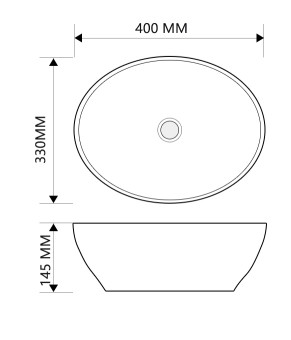 Раковина накладная MIXXUS PREMIUM ELLIPSE-0108 MARBLE 400х330х145mm (MP6526)