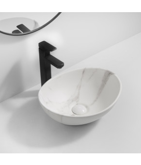 Раковина накладная MIXXUS PREMIUM ELLIPSE-0108 MARBLE 400х330х145mm (MP6526)