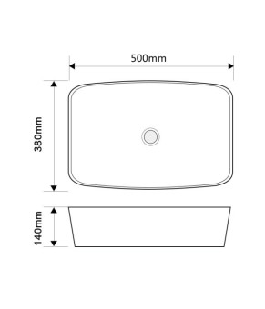 Раковина накладная Mixxus Premium DIVERSE-0109 500х380х140mm (MP6547)