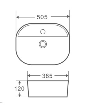 Накладной умывальник Mixxus Premium Ellipse-0201 505x385x120mm (MP6482)