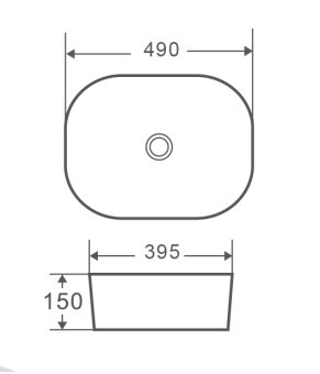 Умывальник накладной керамический Mixxus Premium Diverse-0101 490x395x150mm (MP6484)