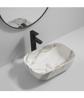 Раковина накладная MIXXUS PREMIUM DIVERSE-0114 MARBLE 455х325х135mm (MP6545)