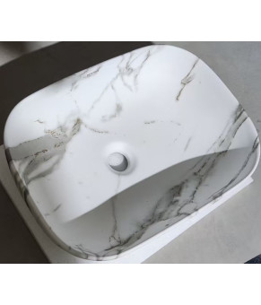 Раковина накладная MIXXUS PREMIUM DIVERSE-0114 MARBLE 455х325х135mm (MP6545)