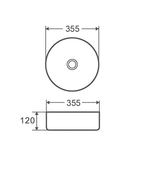 Раковина накладная MIXXUS PREMIUM TOPPER-0102 365х365х125mm (MP6680)