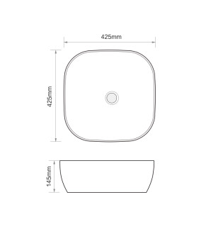 Раковина накладная MIXXUS PREMIUM DIVERSE-0105 425х425х145mm (MP6535)
