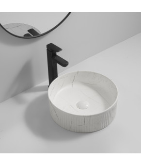 Накладная раковина Mixxus Premium WAVE-0102 MARBLE 370х370х130mm (MP6528)