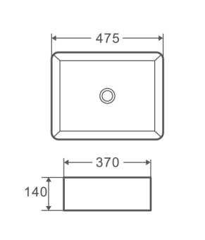 Умывальник накладной керамический Mixxus Premium Quadro-0101 475x370x140mm (MP6487)
