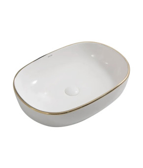 Раковина накладная Mixxus Premium ELLIPSE-0105 EDGE GOLD 600х400х150mm (MP6564)