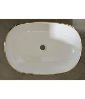 Раковина накладная Mixxus Premium ELLIPSE-0105 EDGE GOLD 600х400х150mm (MP6564)