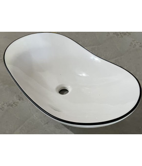 Раковина накладная MIXXUS PREMIUM WAVE-0105 EDGE BLACK 620х360х160mm (MP6556)