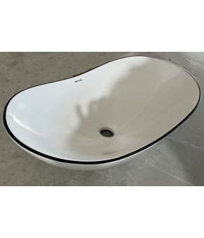 Раковина накладная MIXXUS PREMIUM WAVE-0105 EDGE BLACK 620х360х160mm (MP6556)