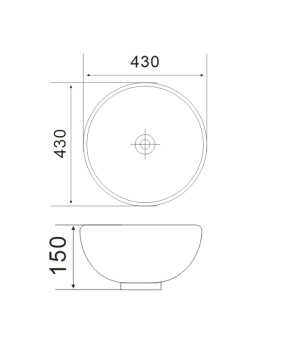Раковина накладная MIXXUS PREMIUM ELLIPSE-0205 430х430х175mm с переливом (MP6530)