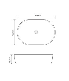 Раковина накладная MIXXUS PREMIUM ELLIPSE-0105 600х400х150mm (MP6563)