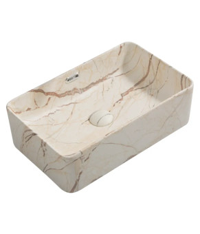 Накладная раковина Mixxus Premium QUADRO-0208 MARBLE 480х315х140mm с переливом (MP6518)