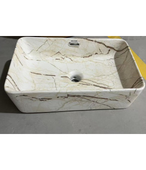 Накладная раковина Mixxus Premium QUADRO-0208 MARBLE 480х315х140mm с переливом (MP6518)