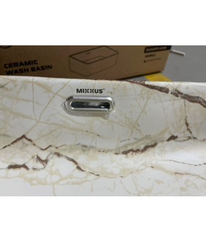 Накладная раковина Mixxus Premium QUADRO-0208 MARBLE 480х315х140mm с переливом (MP6518)