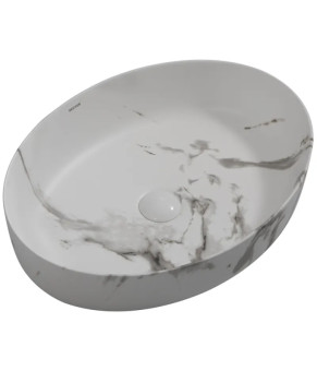 Раковина накладная MIXXUS PREMIUM ELLIPSE-0104 MARBLE 550х415х140mm (MP6554)