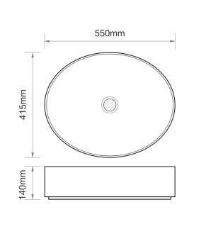 Раковина накладная MIXXUS PREMIUM ELLIPSE-0104 MARBLE 550х415х140mm (MP6554)