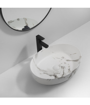 Раковина накладная MIXXUS PREMIUM ELLIPSE-0104 MARBLE 550х415х140mm (MP6554)