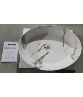 Раковина накладная MIXXUS PREMIUM ELLIPSE-0104 MARBLE 550х415х140mm (MP6554)
