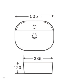 Раковина накладная Mixxus Premium ELLIPSE-0203 510х375х120mm с отверстием под смеситель (MP6678)