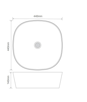 Раковина накладная Mixxus Premium DIVERSE-0106 BLACK 440х440х140mm (MP6538)