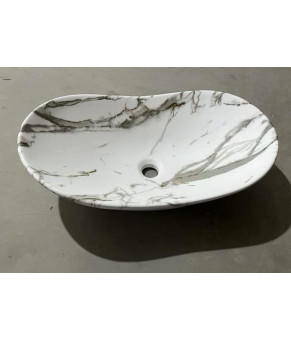 Раковина накладная MIXXUS PREMIUM WAVE-0105 MARBLE 620х360х160mm (MP6559)