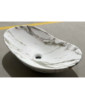 Раковина накладная MIXXUS PREMIUM WAVE-0105 MARBLE 620х360х160mm (MP6559)