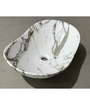 Раковина накладная MIXXUS PREMIUM WAVE-0105 MARBLE 620х360х160mm (MP6559)