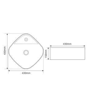 Раковина накладная MIXXUS PREMIUM WAVE-0201 MARBLE 430х430х150mm с отверстием под смеситель (MP6536)