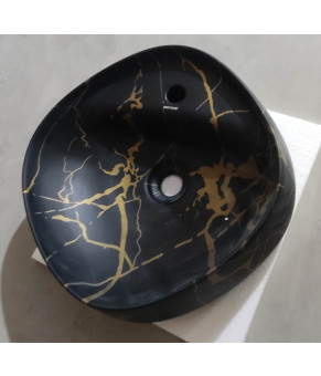 Раковина накладная MIXXUS PREMIUM WAVE-0201 MARBLE 430х430х150mm с отверстием под смеситель (MP6536)